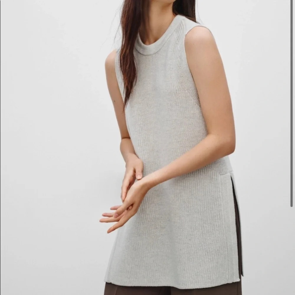 ARITZIA Wilfred 100% Wool Palmier
Sleeveless. In heather grey size small